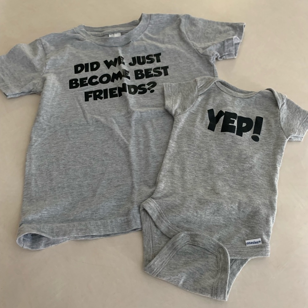 Sibling set best friends yep onesie shirt